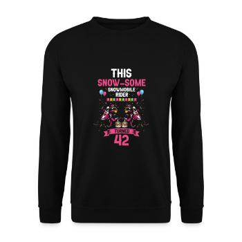 Snowmobile Design for Skidoo Rider Birthday - Unisex Sweatshirt - black - Front - Alina (178cm) & Michal (187cm)