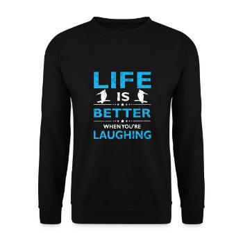 Oiseau australien et Kookaburra rieur - Sweat-shirt Unisexe - noir - Devant - Alina (178cm) & Michal (187cm)