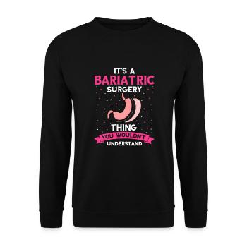 Gastric Bypass and Gastric Bypass Operation Design - Unisex Sweatshirt - black - Front - Alina (178cm) & Michal (187cm)