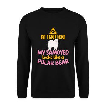 Attention! My Samoyed looks like a Polar Bear - Unisex Sweatshirt - black - Front - Alina (178cm) & Michal (187cm)