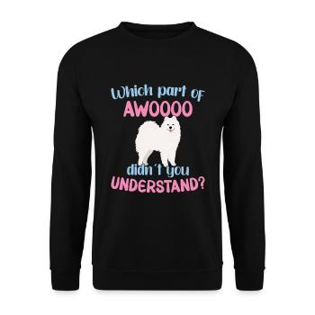 Welchen Teil von AWOOO hast du nicht verstanden? - Unisex Pullover - Schwarz - Vorne - Alina (178cm) & Michal (187cm)