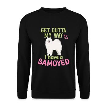 Sortez de mon chemin! J’ai un Samoyède - Sweat-shirt Unisexe - noir - Devant - Alina (178cm) & Michal (187cm)