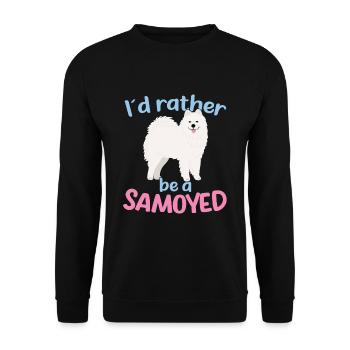 Ich wäre lieber ein Samojeden - Unisex Pullover - Schwarz - Vorne - Alina (178cm) & Michal (187cm)