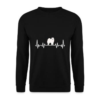 Samoyed Heartbeat - Unisex Sweatshirt - black - Front - Alina (178cm) & Michal (187cm)