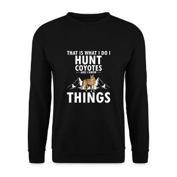 Capture de coyotes et conception de chasseur de coyotes - Sweat-shirt Unisexe - noir - Devant - Alina (178cm) & Michal (187cm)