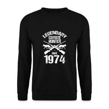 Kojotentöter und Kojotenjagd auf Wildtiere - Unisex Pullover - Schwarz - Vorne - Alina (178cm) & Michal (187cm)