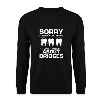 Dental technician for orthodontics and dental laboratory - Unisex Sweatshirt - black - Front - Alina (178cm) & Michal (187cm)