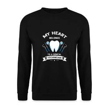 Dental laboratory and dental technology for dental clinics - Unisex Sweatshirt - black - Front - Alina (178cm) & Michal (187cm)