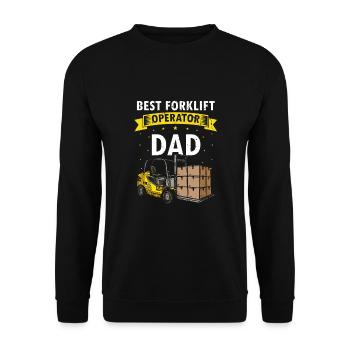 Gabelstaplerfahrer und Lagerhaus Gabestaplerfahrer - Unisex Pullover - Schwarz - Vorne - Alina (178cm) & Michal (187cm)