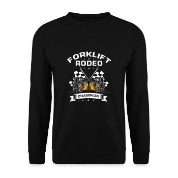 Conducteur de chariot élévateur et conducteur de chariot élévateur d'entrepôt - Sweat-shirt Unisexe - noir - Devant - Alina (178cm) & Michal (187cm)