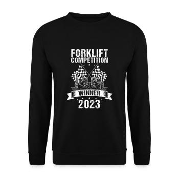 Warehouse drivers and warehouse workers for forklifts - Unisex Sweatshirt - black - Front - Alina (178cm) & Michal (187cm)