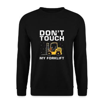 Forklift operator and forklift driver - Unisex Sweatshirt - black - Front - Alina (178cm) & Michal (187cm)