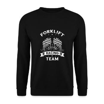 Warehouse drivers and warehouse workers for forklifts - Unisex Sweatshirt - black - Front - Alina (178cm) & Michal (187cm)