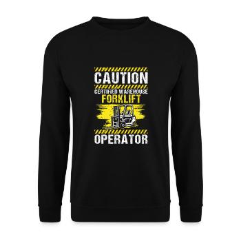 Magasiniers pour les caristes et les chariots élévateurs - Sweat-shirt Unisexe - noir - Devant - Alina (178cm) & Michal (187cm)