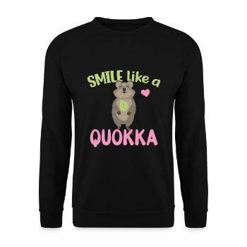 Souriez comme un Quokka - Grinsendes Quokka - Sweat-shirt Unisexe - noir - Devant - Alina (178cm) & Michal (187cm)