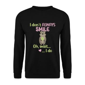 I don't always smile - Oh wait, I do... /Quokka - Unisex Sweatshirt - black - Front - Alina (178cm) & Michal (187cm)