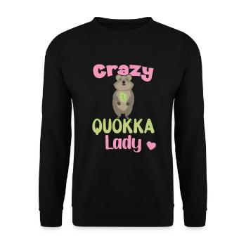 Crazy Quokka Lady / Grinsendes Quokka - Sweat-shirt Unisexe - noir - Devant - Alina (178cm) & Michal (187cm)