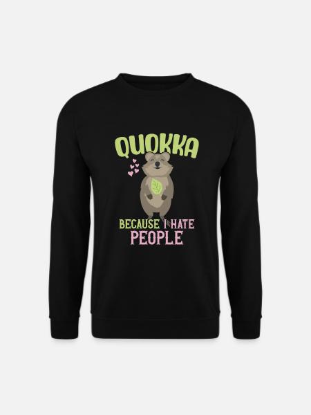 Quokka - Because I hate People / Grinning Quokka - Unisex Sweatshirt - black