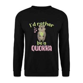 Je préfère être un Quokka / Grinsendes Quokka - Sweat-shirt Unisexe - noir - Devant - Alina (178cm) & Michal (187cm)