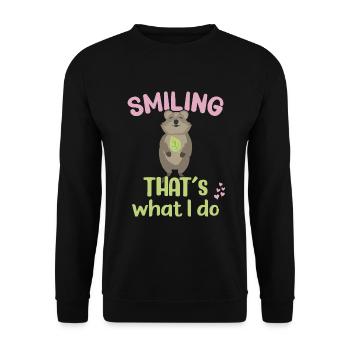 Souriant - C’est ce que je fais / Sourire Quokka - Sweat-shirt Unisexe - noir - Devant - Alina (178cm) & Michal (187cm)