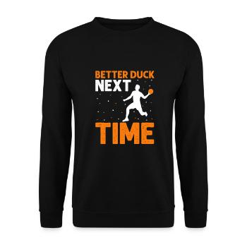 Dodgeball for Dodgeball Player and Gaga Ball - Unisex Sweatshirt - black - Front - Alina (178cm) & Michal (187cm)