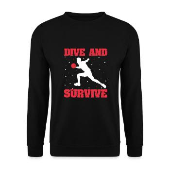 Dodgeball for Dodgeball Player and Gaga Ball - Unisex Sweatshirt - black - Front - Alina (178cm) & Michal (187cm)