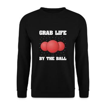 Dodgeball for Dodgeball Player and Gaga Ball - Unisex Sweatshirt - black - Front - Alina (178cm) & Michal (187cm)