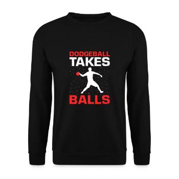 Dodgeball for Dodgeball Player and Gaga Ball - Unisex Sweatshirt - black - Front - Alina (178cm) & Michal (187cm)