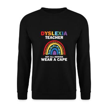 Legasthenie Bewusstsein und Legasthenie Lehrer - Unisex Pullover - Schwarz - Vorne - Alina (178cm) & Michal (187cm)