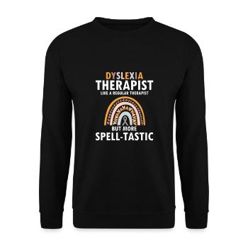 Dyslexia Awareness and Dyslexia Teachers - Unisex Sweatshirt - black - Front - Alina (178cm) & Michal (187cm)