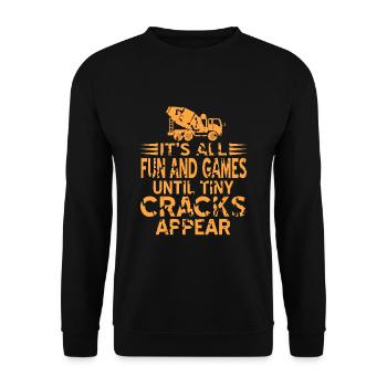 Concrete construction design for construction workers and construction site - Unisex Sweatshirt - black - Front - Alina (178cm) & Michal (187cm)