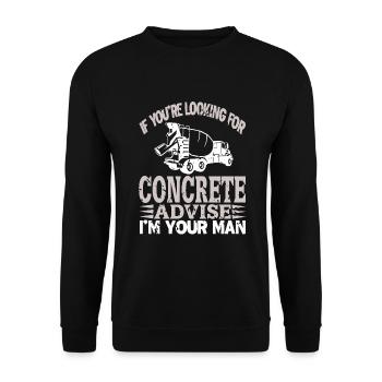 Concrete construction design for construction workers and construction site - Unisex Sweatshirt - black - Front - Alina (178cm) & Michal (187cm)