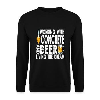 Concrete construction design for construction workers and construction site - Unisex Sweatshirt - black - Front - Alina (178cm) & Michal (187cm)