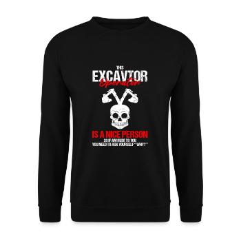Opérateur de machinerie lourde pour pelles hydrauliques - Sweat-shirt Unisexe - noir - Devant - Alina (178cm) & Michal (187cm)