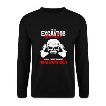 Excavator for excavator operator - Unisex Sweatshirt - black - Front - Alina (178cm) & Michal (187cm)