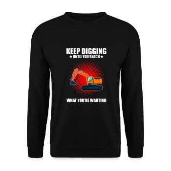 Bagger für Baggerführer und Baggerführerin - Unisex Pullover - Schwarz - Vorne - Alina (178cm) & Michal (187cm)
