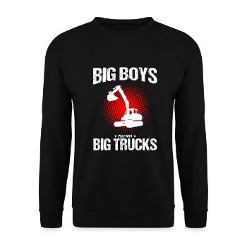 Back Operator für Bagger Sand Digger - Unisex Pullover - Schwarz - Vorne - Alina (178cm) & Michal (187cm)