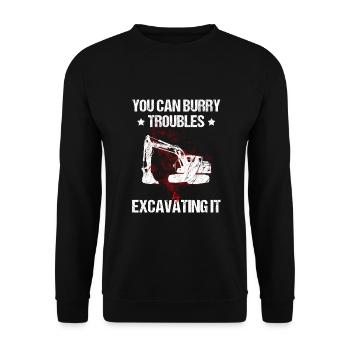 Bagger für Schwermaschinenführer - Unisex Pullover - Schwarz - Vorne - Alina (178cm) & Michal (187cm)