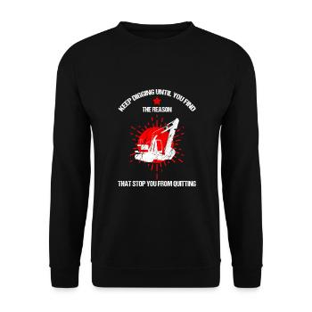 Back Operator für Bagger Sand Digger - Unisex Pullover - Schwarz - Vorne - Alina (178cm) & Michal (187cm)