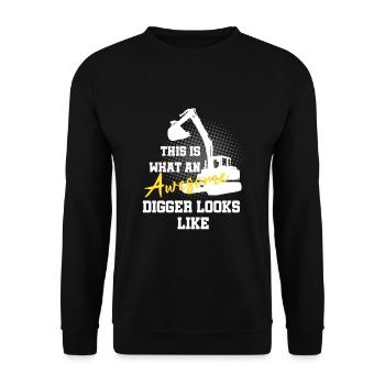 Bagger Sand Bagger für Bach Operator - Unisex Pullover - Schwarz - Vorne - Alina (178cm) & Michal (187cm)