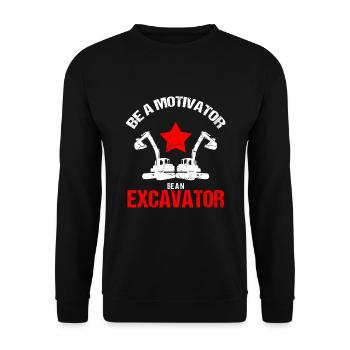 Excavator for excavator operator - Unisex Sweatshirt - black - Front - Alina (178cm) & Michal (187cm)