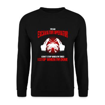Bagger Sand Bagger für Bach Operator - Unisex Pullover - Schwarz - Vorne - Alina (178cm) & Michal (187cm)