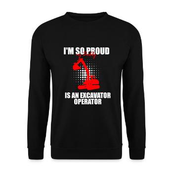 Bagger Design für Baggerfahrer - Unisex Pullover - Schwarz - Vorne - Alina (178cm) & Michal (187cm)