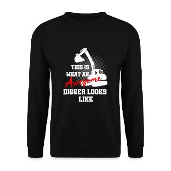operator and heavy machinery operator - Unisex Sweatshirt - black - Front - Alina (178cm) & Michal (187cm)