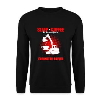 Baggerführer für Bagger und Sandbagger - Unisex Pullover - Schwarz - Vorne - Alina (178cm) & Michal (187cm)