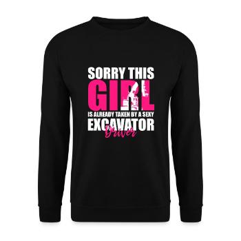 operator and heavy machinery operator - Unisex Sweatshirt - black - Front - Alina (178cm) & Michal (187cm)