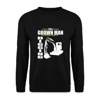 Excavator design for excavator operators - Unisex Sweatshirt - black - Front - Alina (178cm) & Michal (187cm)