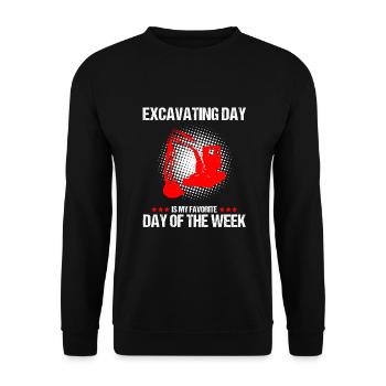 Heavy Equipment Operator and Excavator Operator Design - Unisex Sweatshirt - black - Front - Alina (178cm) & Michal (187cm)