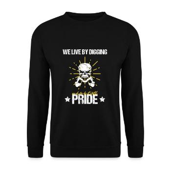 operator and heavy machinery operator - Unisex Sweatshirt - black - Front - Alina (178cm) & Michal (187cm)