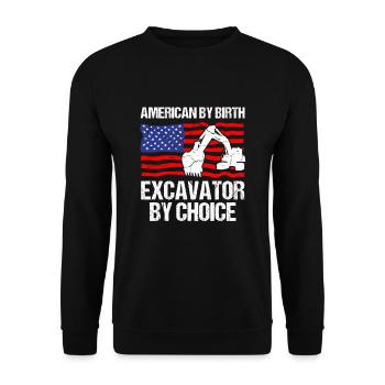 operator and heavy machinery operator - Unisex Sweatshirt - black - Front - Alina (178cm) & Michal (187cm)